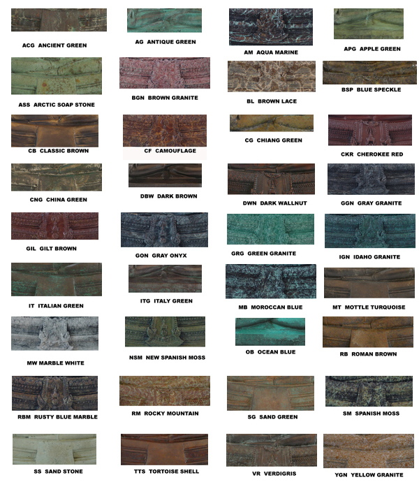 Patina Color Chart